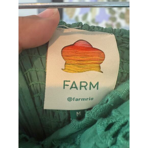 NWT Farm Rio Coconut Tree Richilieu Strapless Midi Dress Green Womens Sze Medium - Picture 5 of 16